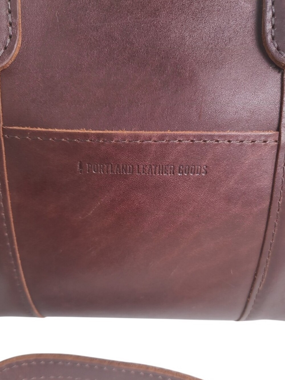 Portland Leather Goods Lola Crossbody 100% Leather Tote Bag Purse Brass Hardware - Picture 4 of 16